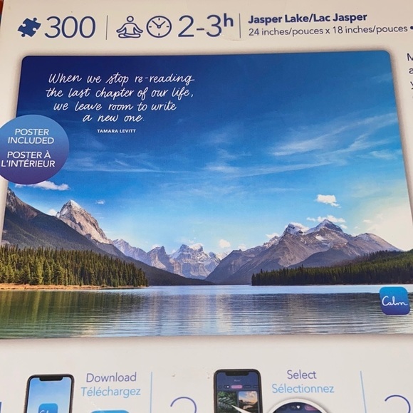 Calm Mindful 300 Piece Puzzle of Jasper Lake Scenery Set NWT. - Picture 7 of 8